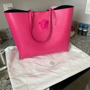 Hot pink Versace tote bag